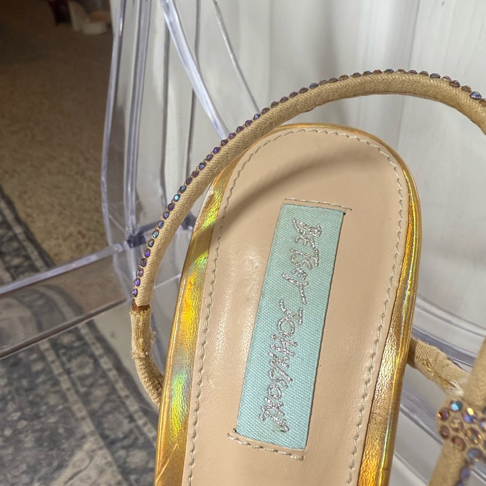 Betsey Johnson Gold Iridescent Strappy Heels - Picture 5 of 10